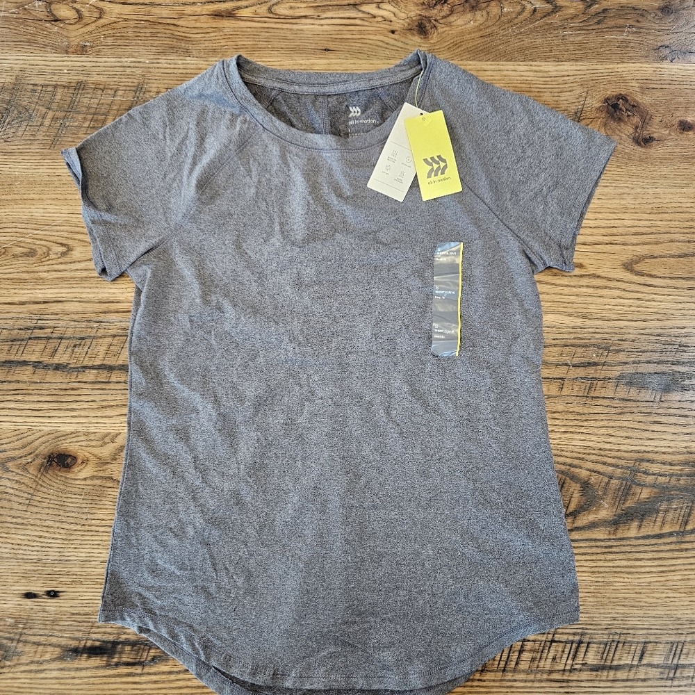 All in Motion Essential Crewneck Gray Short Sleeve Tee Small